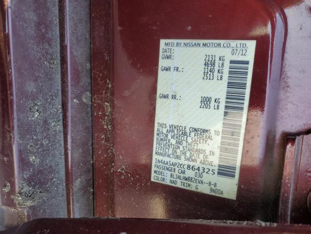Фото 12 с аукциона – 2012 NISSAN MAXIMA S с VIN 1N4AA5AP2CC864325