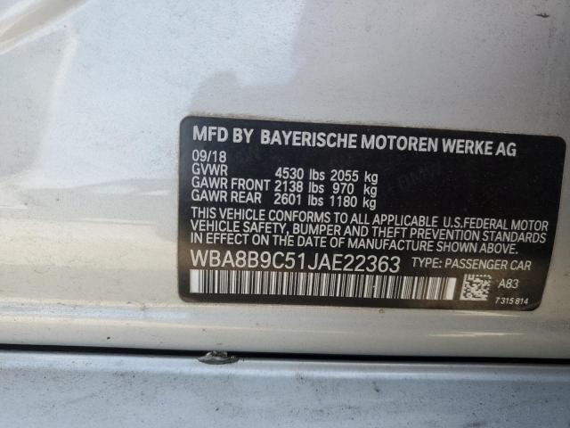 Photo 12 from auction – 2018 BMW 330 I with VIN WBA8B9C51JAE22363