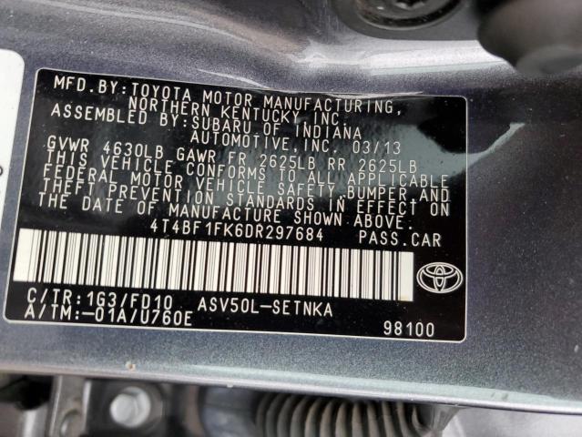Photo 13 from auction – 2013 TOYOTA CAMRY L with VIN 4T4BF1FK6DR297684