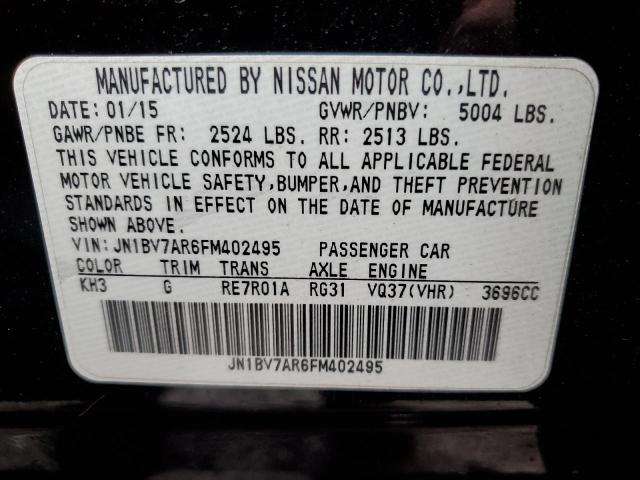 Photo 12 from auction – 2015 INFINITI Q50 BASE with VIN JN1BV7AR6FM402495