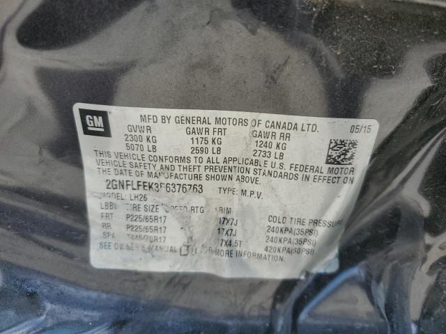 Photo 12 from auction – 2015 CHEVROLET EQUINOX LT with VIN 2GNFLFEK3F6376763