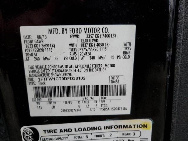 Photo 12 from auction – 2013 FORD F150 with VIN 1FTFW1CT9DFD38102