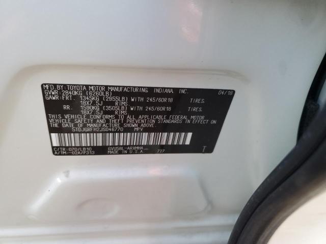 Photo 13 from auction – 2018 TOYOTA HIGHLANDER with VIN 5TDJGRFH2JS046770