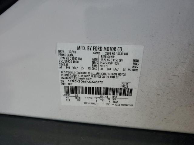 Photo 12 from auction – 2019 FORD EXPLORER X with VIN 1FM5K8D86KGA45772