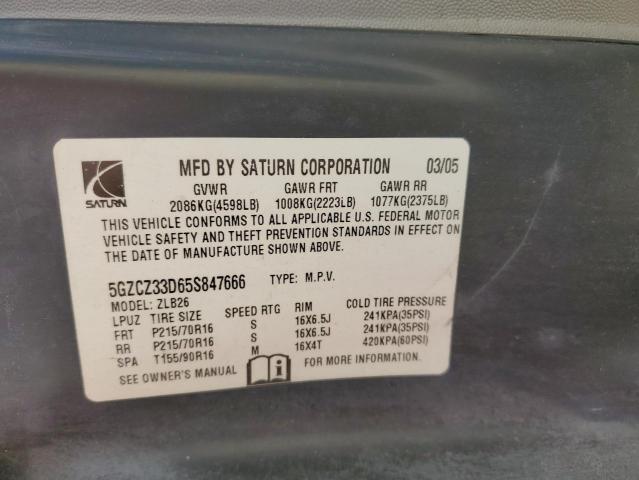Photo 14 from auction – 2005 SATURN VUE with VIN 5GZCZ33D65S847666