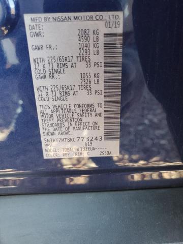 Photo 12 from auction – 2019 NISSAN ROGUE S with VIN 5N1AT2MT8KC773243