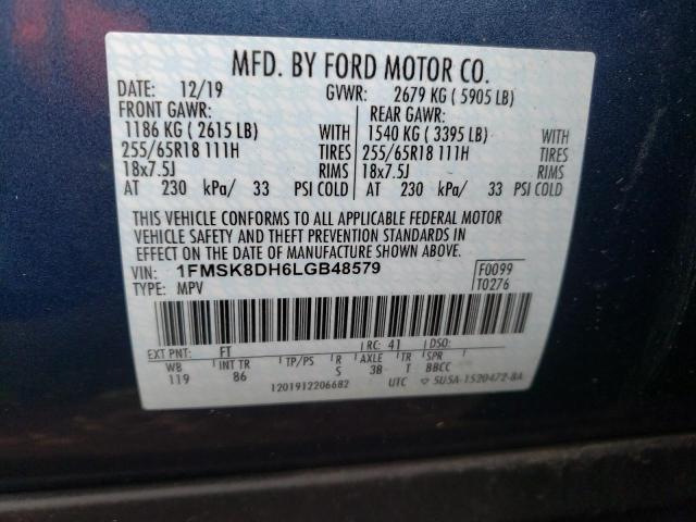 Photo 14 from auction – 2020 FORD EXPLORER X with VIN 1FMSK8DH6LGB48579