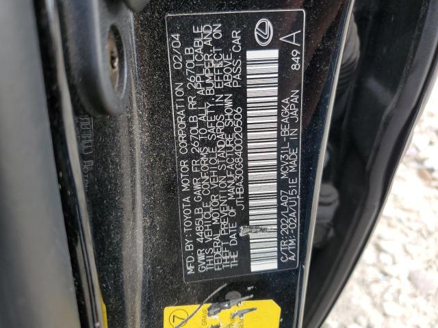 Photo 12 from auction – 2004 LEXUS ES 330 with VIN JTHBA30G840020506