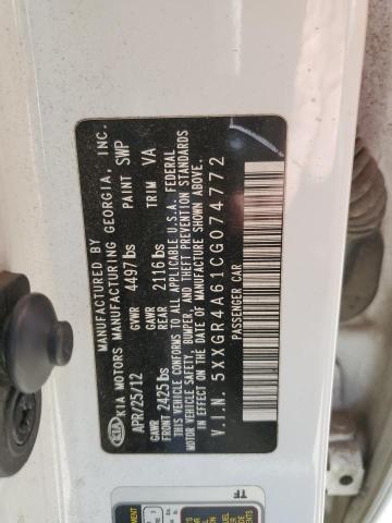 Foto 12 de la subasta – 2012 KIA OPTIMA SX con VIN 5XXGR4A61CG074772