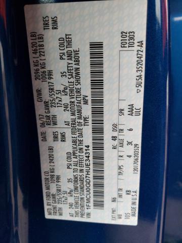 Photo 14 from auction – 2017 FORD ESCAPE SE with VIN 1FMCU0GD7HUE34314