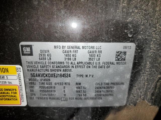 Photo 14 from auction – 2014 BUICK ENCLAVE with VIN 5GAKVCKDXEJ184524
