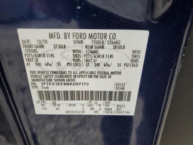 Photo 12 from auction – 2011 FORD F150 SUPER with VIN 1FTFX1EF8BKD07173