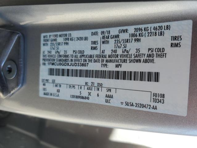 Photo 12 from auction – 2018 FORD ESCAPE SE with VIN 1FMCU0GDXJUD33807