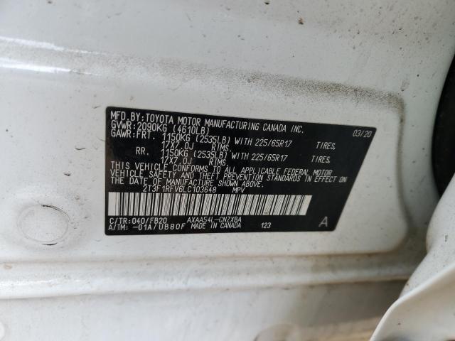 Photo 14 from auction – 2020 TOYOTA RAV4 LE with VIN 2T3F1RFV6LC103648