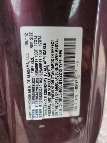 Photo 14 from auction – 2012 HONDA ODYSSEY EX with VIN 5FNRL5H66CB122212