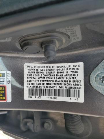 Photo 12 from auction – 2010 HONDA CIVIC LX-S with VIN 19XFA1F6XAE064211