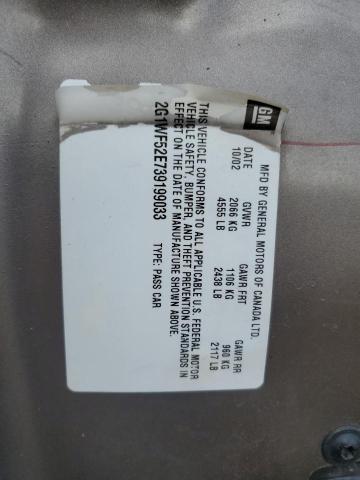 Photo 12 from auction – 2003 CHEVROLET IMPALA with VIN 2G1WF52E739199033