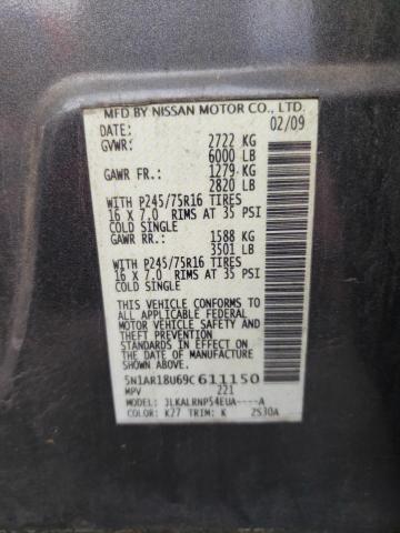 Photo 13 from auction – 2009 NISSAN PATHFINDER with VIN 5N1AR18U69C611150
