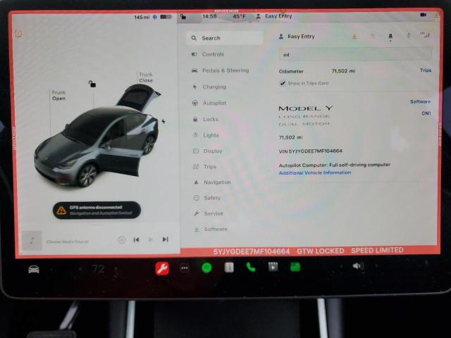 Фото 9 с аукциона – 2021 TESLA MODEL Y с VIN 5YJYGDEE7MF104664