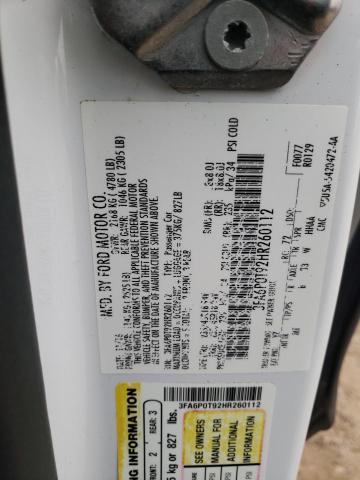 Photo 12 from auction – 2017 FORD FUSION SE with VIN 3FA6P0T92HR260112