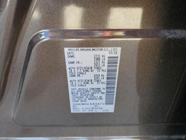 Photo 14 from auction – 2016 NISSAN PATHFINDER with VIN 5N1AR2MN5GC643475