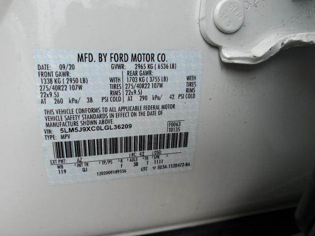 Photo 12 from auction – 2020 LINCOLN AVIATOR BL with VIN 5LM5J9XC0LGL36209