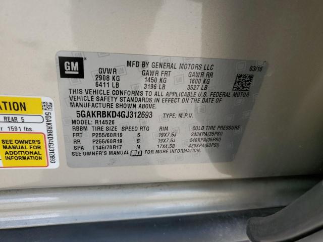 Photo 14 from auction – 2016 BUICK ENCLAVE with VIN 5GAKRBKD4GJ312693