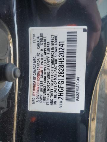 Photo 12 from auction – 2008 HONDA CIVIC with VIN 2HGFG12828H520241