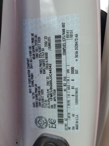 Photo 14 from auction – 2020 FORD ESCAPE SE with VIN 1FMCU9G66LUC44342