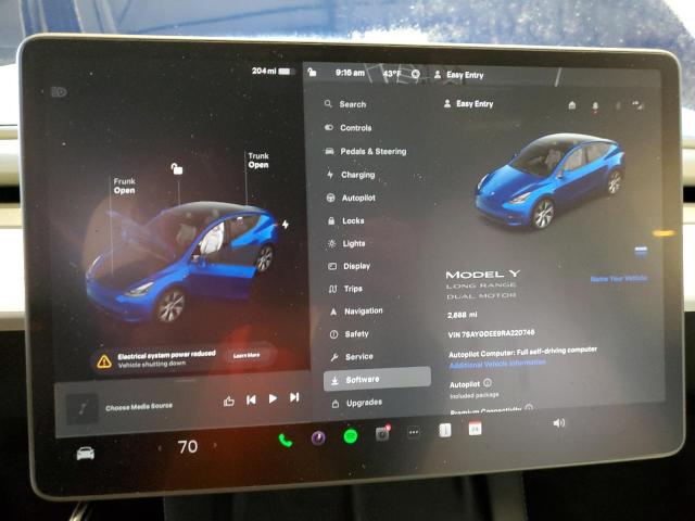 Photo 9 from auction – 2024 TESLA MODEL Y with VIN 7SAYGDEE9RA220746