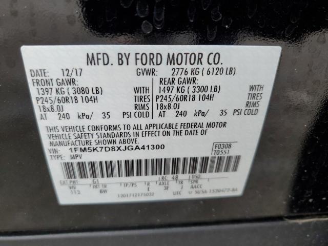 Photo 14 from auction – 2018 FORD EXPLORER X with VIN 1FM5K7D8XJGA41300