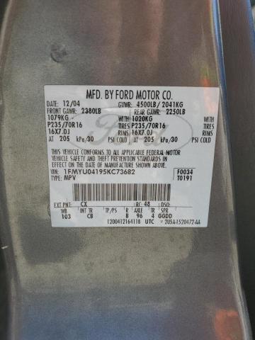 Photo 12 from auction – 2005 FORD ESCAPE LIM with VIN 1FMYU04195KC73682