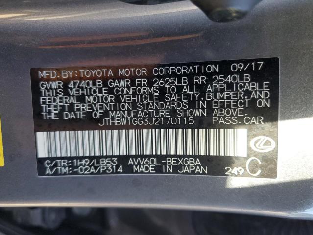 Photo 12 from auction – 2018 LEXUS ES 300H with VIN JTHBW1GG3J2170115