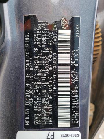 Photo 13 from auction – 2014 TOYOTA CAMRY L with VIN 4T1BF1FK0EU380023