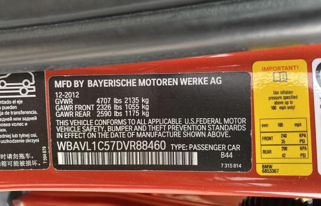 Photo 10 from auction – 2013 BMW X1 XDRIVE2 with VIN WBAVL1C57DVR88460