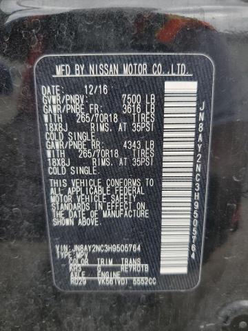 Photo 14 from auction – 2017 NISSAN ARMADA SV with VIN JN8AY2NC3H9505764