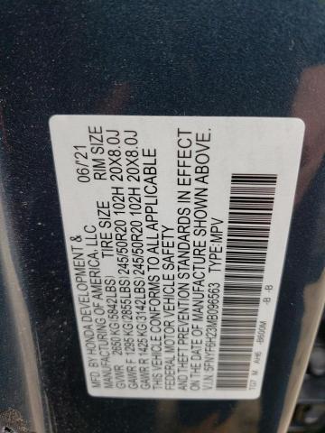 Photo 14 from auction – 2021 HONDA PILOT SE with VIN 5FNYF6H23MB096563