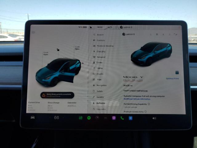 Photo 9 from auction – 2021 TESLA MODEL Y with VIN 5YJYGDEFXMF305239