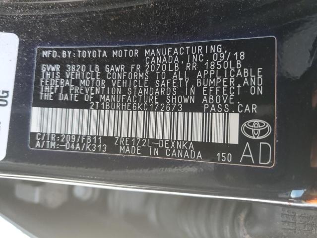 Photo 13 from auction – 2019 TOYOTA COROLLA L with VIN 2T1BURHE6KC172673