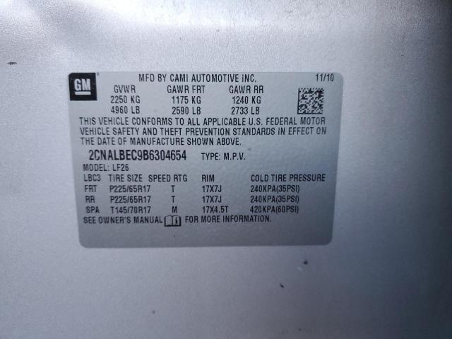 Photo 13 from auction – 2011 CHEVROLET EQUINOX LS with VIN 2CNALBEC9B6304654