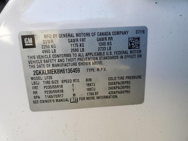 Photo 12 from auction – 2017 GMC TERRAIN SL with VIN 2GKALMEK8H6136459