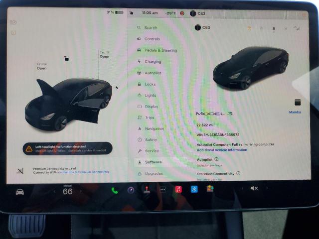 Photo 9 from auction – 2022 TESLA MODEL 3 with VIN 5YJ3E1EA6NF355978