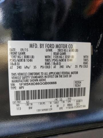 Photo 13 from auction – 2016 FORD EXPLORER X with VIN 1FM5K8D86GGB00888