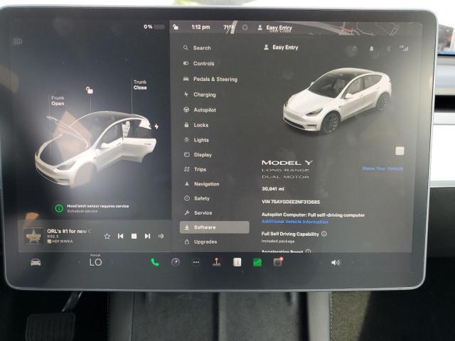 Photo 9 from auction – 2022 TESLA MODEL Y with VIN 7SAYGDEE2NF313685
