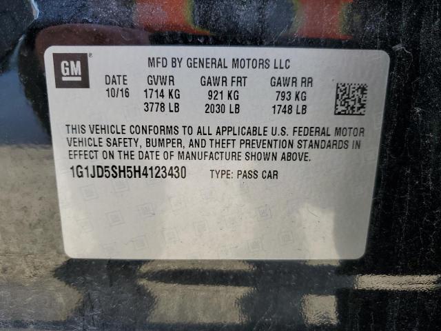 Photo 12 from auction – 2017 CHEVROLET SONIC LT with VIN 1G1JD5SH5H4123430