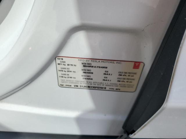 Photo 14 from auction – 2016 TESLA MODEL X with VIN 5YJXCBE23GF029418