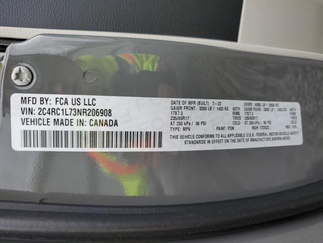 Photo 13 from auction – 2022 CHRYSLER PACIFICA H with VIN 2C4RC1L73NR206908