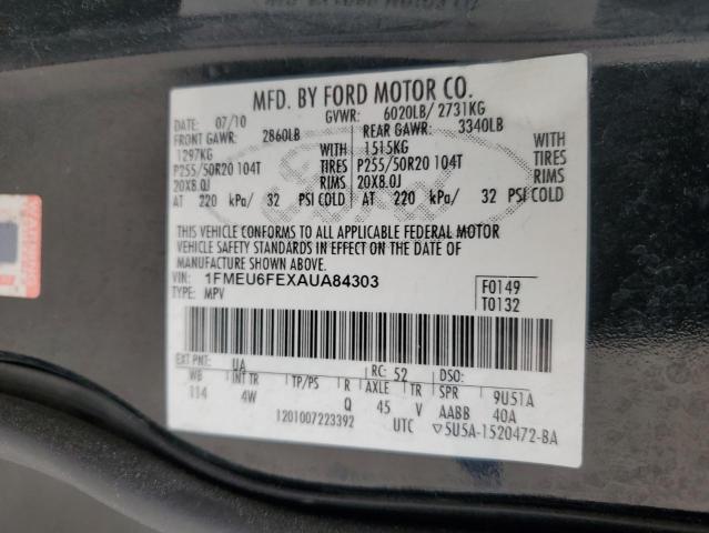 Photo 14 from auction – 2010 FORD EXPLORER L with VIN 1FMEU6FEXAUA84303