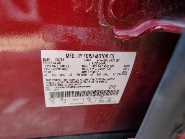 Photo 12 from auction – 2014 FORD EXPLORER L with VIN 1FM5K8F88EGA59495