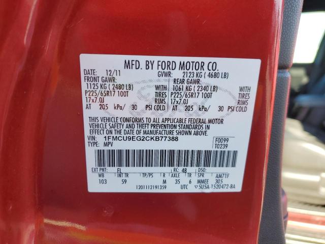 Photo 14 from auction – 2012 FORD ESCAPE LIM with VIN 1FMCU9EG2CKB77388